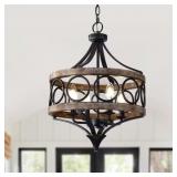 Bruns 4-Light Weathered Wood Chandelier