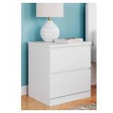 Onita White 2 Drawer 18.25 in. W Nightstands