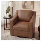 Faux Leather Swivel Accent Chair, Armchair