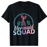 Mermaid Squad M Birthday Party T-Shirt