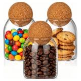 3 Pcs Glass Storage Jars, 480ML Airtight Lids