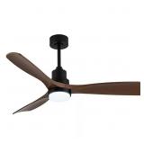 52 in. Black & Dark Brown Ceiling Fan, Remote