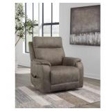 Crestmeade Gray Faux Leather Recliner Lift