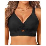Yonique L Women Cut-Out Twist Bikini Top, Supporti