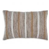 Benish Striped Pillow 22x14 Brown/White