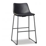Centiar Black Faux Leather Bar Stool