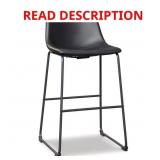 Centiar Black Faux Leather Bar Stool