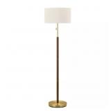 Truman 58 in. Walnut and Brass Floor Lamp
