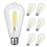 60W ST64 Dimmable LED Bulbs 2700K 6-Pack