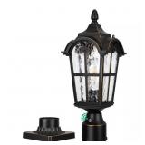 18 in. 1-Light Black Dusk-to-Dawn Light