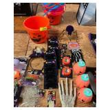 Spider rings, spiders, pumpkin light, tumblers