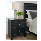 Lanolee Black 2-Drawer Nightstands 25.13"W