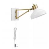 Berkeley 1-Light White & Brass Wall Sconce