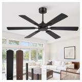 52" Black Industrial Fan, Remote, DC