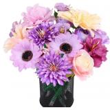 16pc Mixed Purple Rose & Peony Pen, paper pompoms