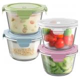 16oz Glass Meal Prep Containers (4 Pack)