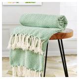 Herringbone Knit Throw Blanket 50x60 Green