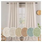 MIULEE Linen Sheer Curtains, Natural White
