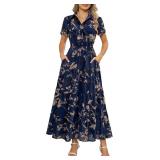 Kranda Floral Maxi Dress with Pockets Sz XXL