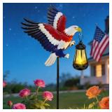 USA Eagle w/ Solar Lights Memorial Decor