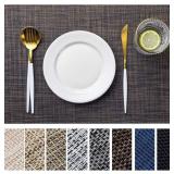 LEXMORE Placemats Set of 4, Black/Brown