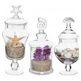 MyGift Seashell Glass Apothecary Jars