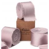 Ribbli Mauve Silk Ribbon 1.5" x 30 yd, smaller whi