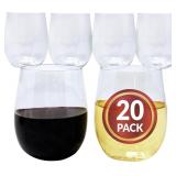 Reli. Disposable Wine Glasses 12 oz, Stemless