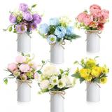 Wavwavw Peonies Table Centerpiece with Vase
