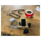 Toothbrush holder, phone mount, hooks, tape
