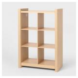 13" 6-Cube Vertical Storage Oak Brown