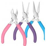 Jewelry Pliers Set: Needle, Round, Wire Cutters