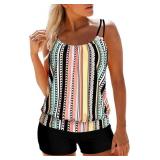 MODLILY Tummy Control Tankini Swimsuit Blouson