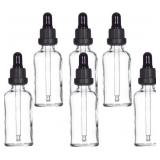 YIZHAO Clear Glass Dropper Bottle 2oz   6 Pcs