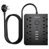 6FT Surge Protector, 8 AC & 6 USB