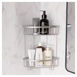 Aluminum Corner Shower Rack Matte Silver