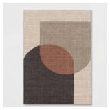 Threshold 7x10 Geometric Rug Brown/Dk Brown