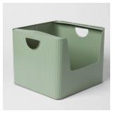 2ct Metal Bin Large Open Front Green - Brightroom