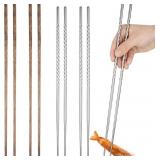 Patelai 4 Pairs Long Chopsticks 15.3",16.5"