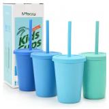 Mfacoy 4 Pack Wheat Straw Cups with Lids
