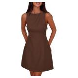 PRETTYGARDEN Womens Short Dress 2026 A-Line Sz L