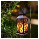Solar Outdoor Lantern: Hanging 3-LED Candles