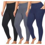 Young 3-Pack Plus Size Leggings with Pockets