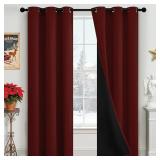 Yakamok Burgundy Red Curtains, 2 Panels 38x84