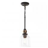 Knollwood 7" 1-Light Pendant, Blackened Bronze