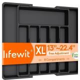 Lifewit Extra Large Cutlery Organizer, Black