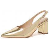 Mostrin Block Slingback Heels for Women Sz 7.5