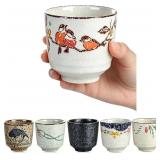 6 Pcs Japanese Tea Cups - 6 oz Teacup
