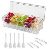 Ice Chilled Condiment Caddy with Lids (1pc)