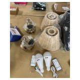 2 small wicker lamps W/ led remote bulbs